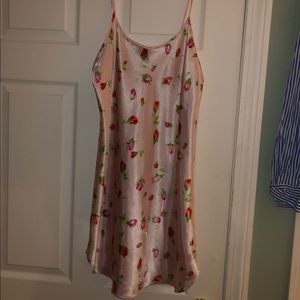 Thrifted silk dress with rose detail